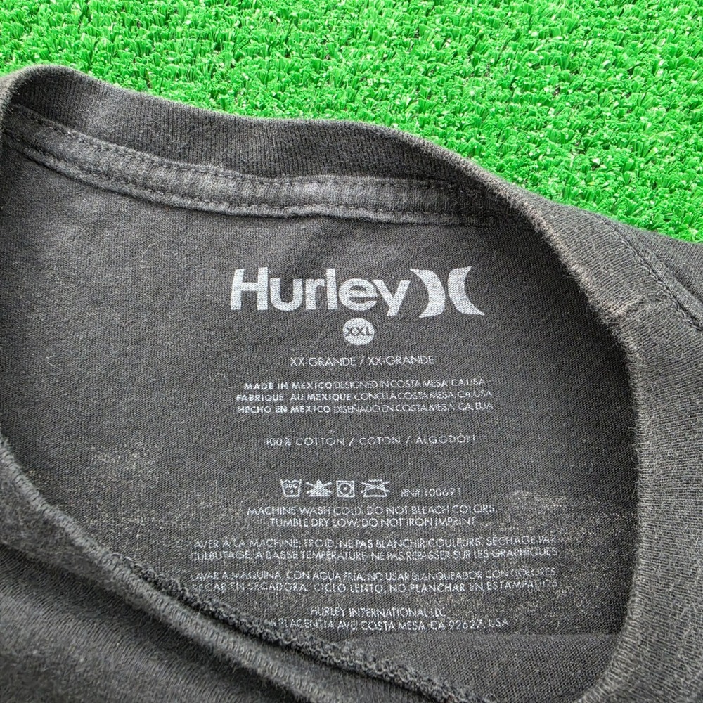 Hurley Tshirt Mens 2XL Black Short Sleeve Graphic Florida Map Souvenir Tee Surf - Picture 8 of 8
